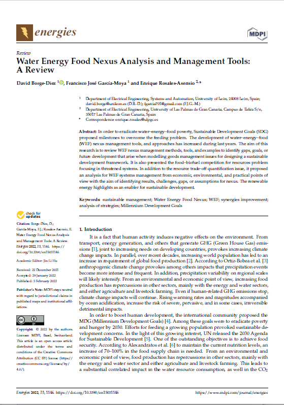 Research Article // Water Energy Food Nexus Analysis and Management ...