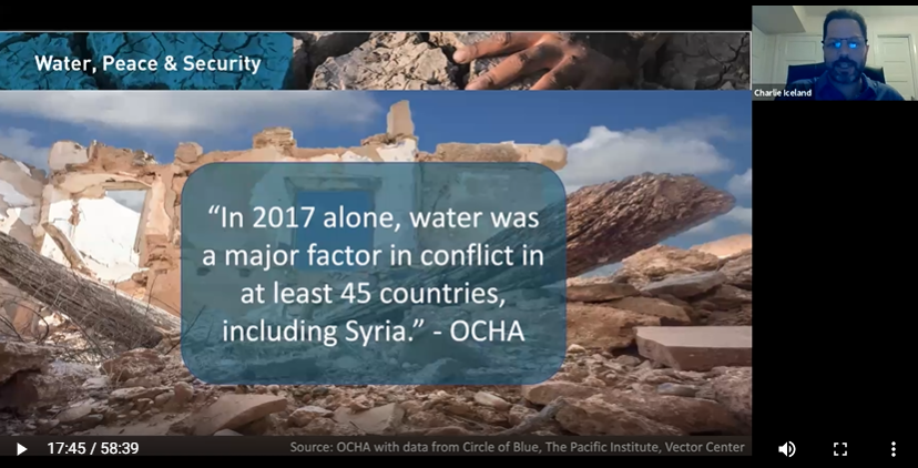 Water as a major factor in worldwide conflicts.